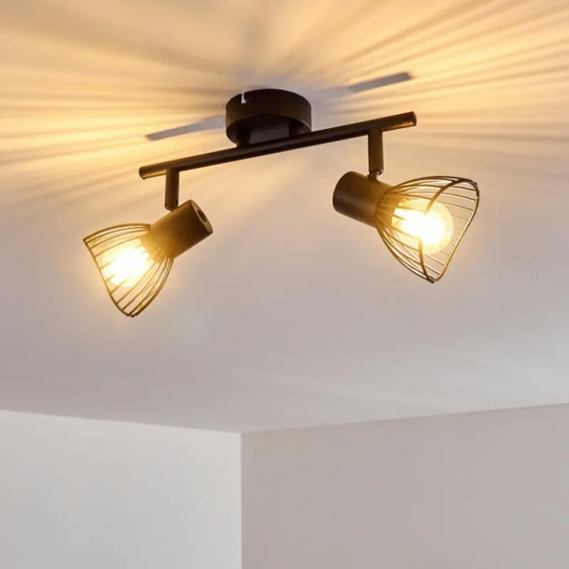 hofstein Plafonnier Holbol Noir, 2 lumières