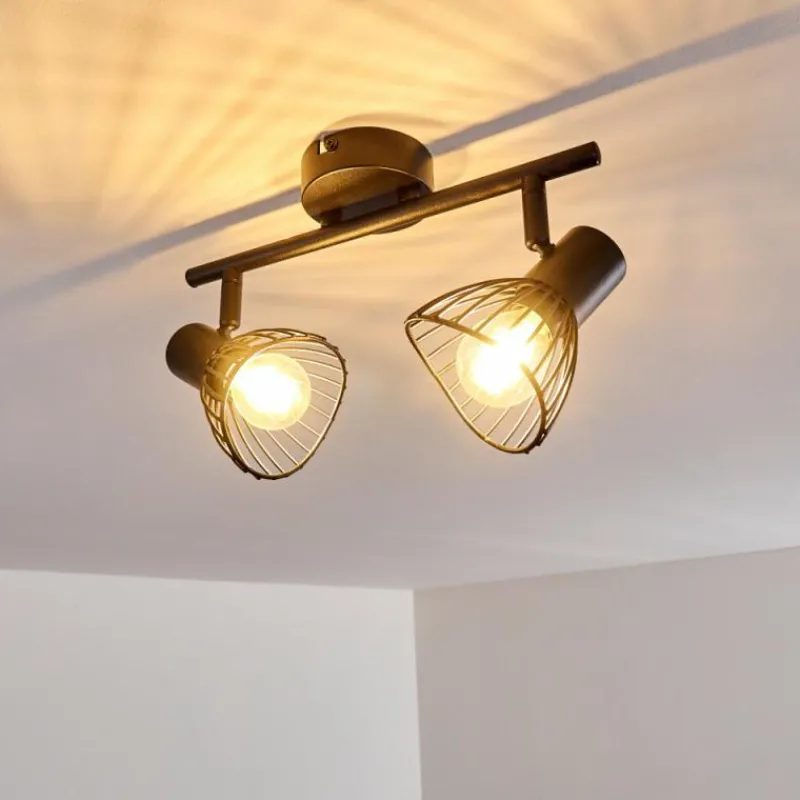 hofstein Plafonnier Holbol Noir, 2 lumières