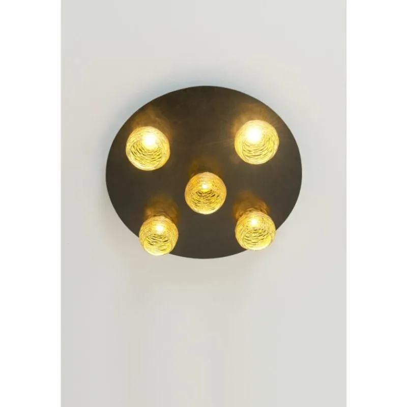 Lampes Dorées-Luminaires Holländer Plafonnier Holländer CARILLON LED Brun, Or, Noir, 5 lumières