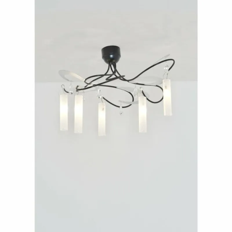 Luminaires Holländer Plafonnier Holländer CASINO Noir, Argenté, 5 lumières* Plafonniers