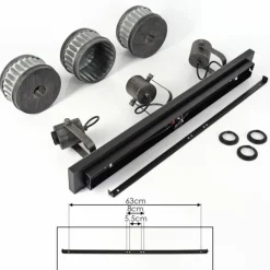 Lampes Industrielles-hofstein Plafonnier Holsa Noir, 3 lumières