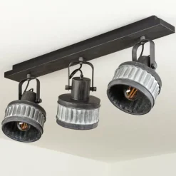 Lampes Industrielles-hofstein Plafonnier Holsa Noir, 3 lumières