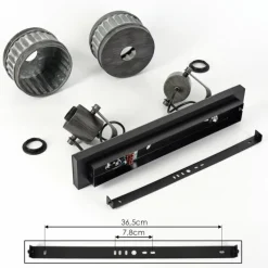 Lampes Industrielles-hofstein Plafonnier Holsa Noir, 2 lumières