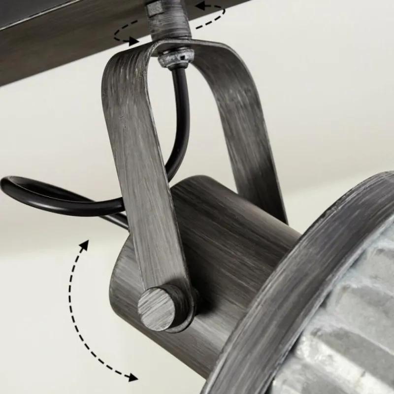 Lampes Industrielles-hofstein Plafonnier Holsa Noir, 2 lumières