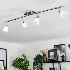 hofstein Plafonnier Holualoa LED Nickel mat, 4 lumières