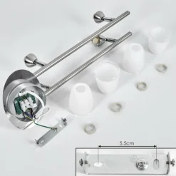 hofstein Plafonnier Holualoa LED Nickel mat, 4 lumières