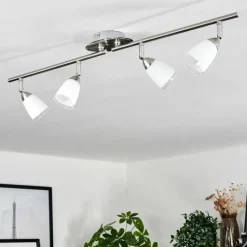 hofstein Plafonnier Holualoa LED Nickel mat, 4 lumières