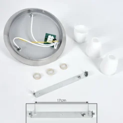 hofstein Plafonnier Holualoa LED Nickel mat, 3 lumières