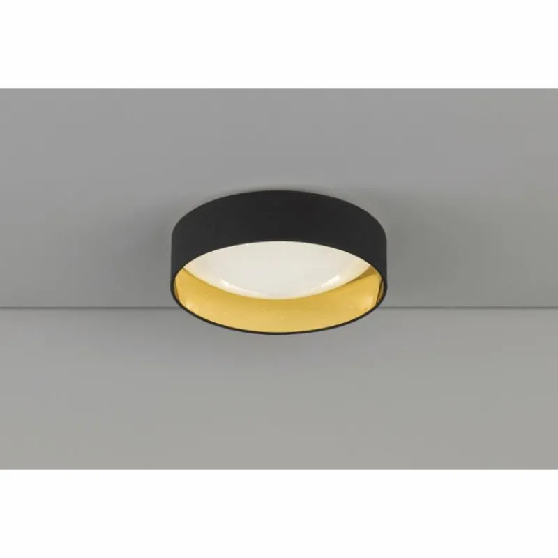 Lampes En Tissu-Luminaires Fischer & Honsel Plafonnier Honsel Sete LED Noir, 1 lumière