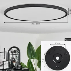 hofstein Plafonnier Hooper LED Noir, 1 lumière