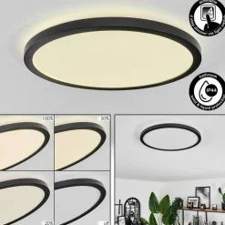 hofstein Plafonnier Hooper LED Noir, 1 lumière