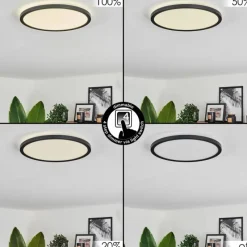 hofstein Plafonnier Hooper LED Noir, 1 lumière