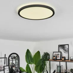 hofstein Plafonnier Hooper LED Noir, 1 lumière