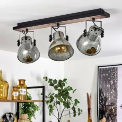 Lampes Vintages & Rétros-hofstein Plafonnier Hora Argenté, 3 lumières