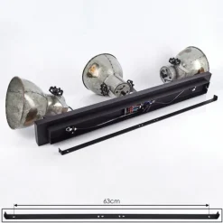 Lampes Vintages & Rétros-hofstein Plafonnier Hora Argenté, 3 lumières