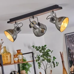 Lampes Vintages & Rétros-hofstein Plafonnier Hora Argenté, 3 lumières