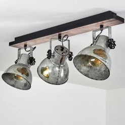 Lampes Vintages & Rétros-hofstein Plafonnier Hora Argenté, 3 lumières