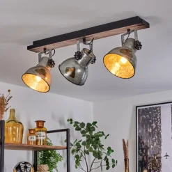 Lampes Vintages & Rétros-hofstein Plafonnier Hora Argenté, 3 lumières