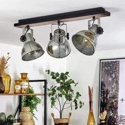 Lampes Vintages & Rétros-hofstein Plafonnier Hora Argenté, 3 lumières