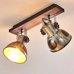 Luminaires Rustiques-hofstein Plafonnier Hora Bois foncé, 2 lumières