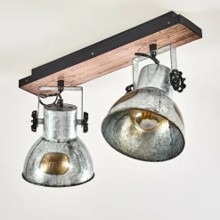 Luminaires Rustiques-hofstein Plafonnier Hora Bois foncé, 2 lumières