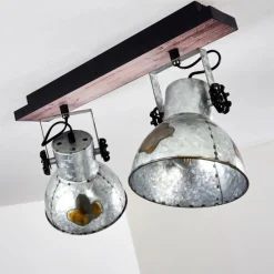 Lampes Vintages & Rétros-hofstein Plafonnier Hora Bois foncé, Argenté, 1 lumière