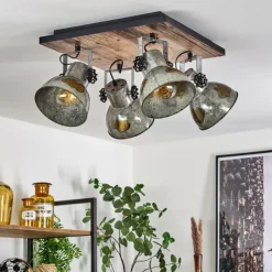 Lampes Vintages & Rétros-hofstein Plafonnier Hora Noir, 4 lumières