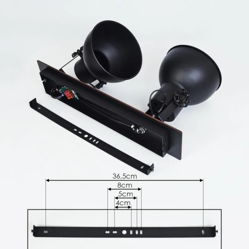 Lampes Industrielles-hofstein Plafonnier Hora Noir, 2 lumières