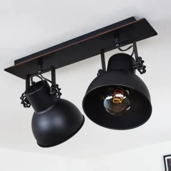 Lampes Industrielles-hofstein Plafonnier Hora Noir, 2 lumières