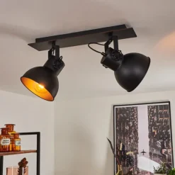 Lampes Industrielles-hofstein Plafonnier Hora Noir, 2 lumières