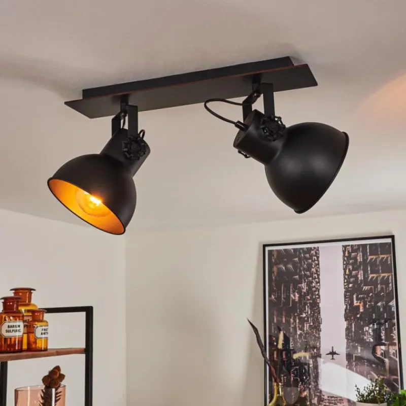 Lampes Industrielles-hofstein Plafonnier Hora Noir, 2 lumières