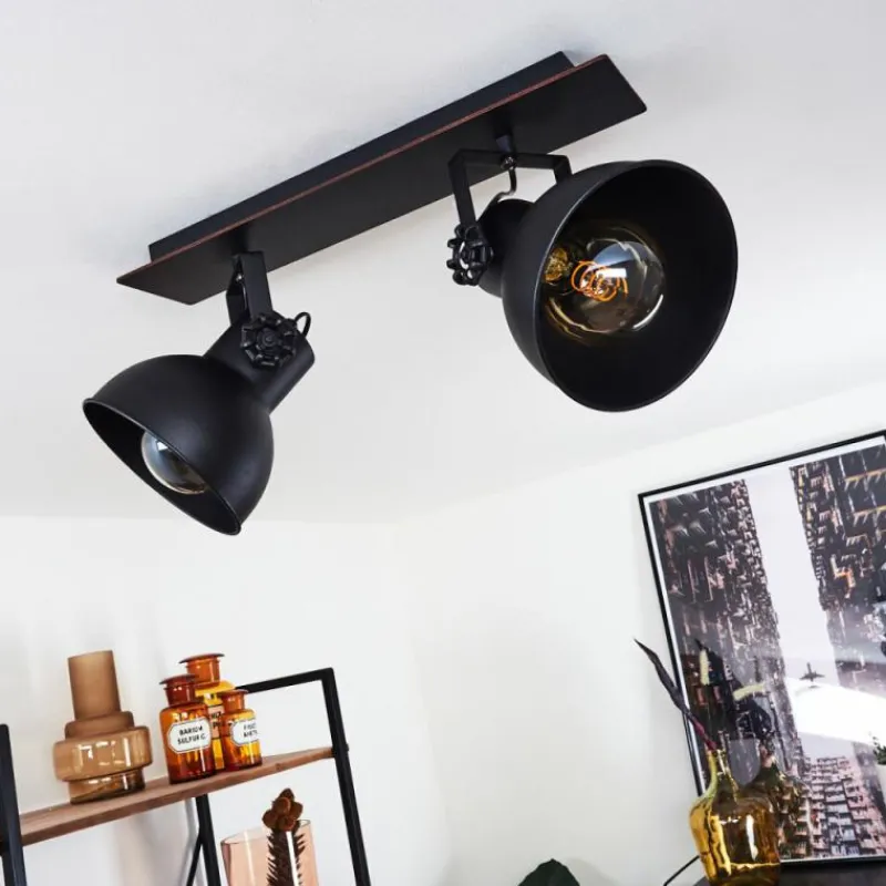 Lampes Industrielles-hofstein Plafonnier Hora Noir, 2 lumières