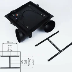 hofstein Plafonnier Hora Noir, 4 lumières