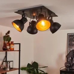 hofstein Plafonnier Hora Noir, 4 lumières