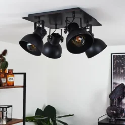 hofstein Plafonnier Hora Noir, 4 lumières