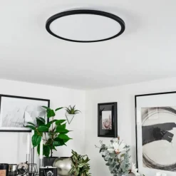 hofstein Plafonnier Hortinhas LED Noir, 1 lumière, Télécommandes, Changeur de couleurs