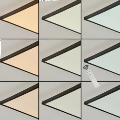 hofstein Plafonnier Hortinhas LED Noir, 1 lumière, Télécommandes, Changeur de couleurs