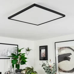 hofstein Plafonnier Hortinhas LED Noir, 1 lumière, Télécommandes, Changeur de couleurs