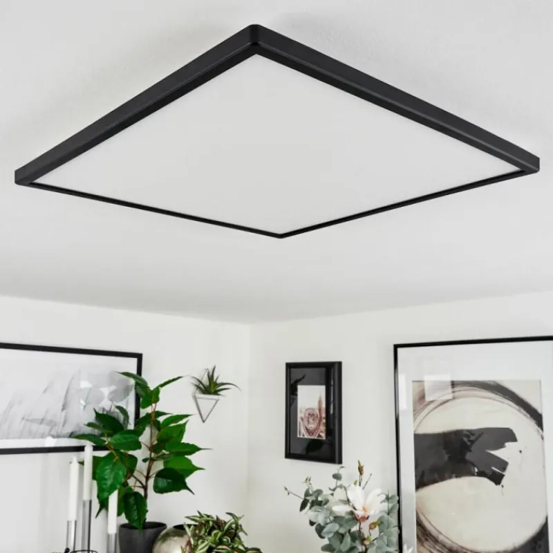 hofstein Plafonnier Hortinhas LED Noir, 1 lumière, Télécommandes, Changeur de couleurs