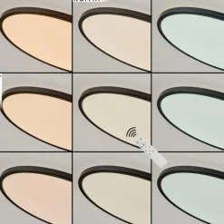 hofstein Plafonnier Hortinhas LED Noir, 1 lumière, Télécommandes, Changeur de couleurs