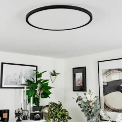 hofstein Plafonnier Hortinhas LED Noir, 1 lumière, Télécommandes, Changeur de couleurs