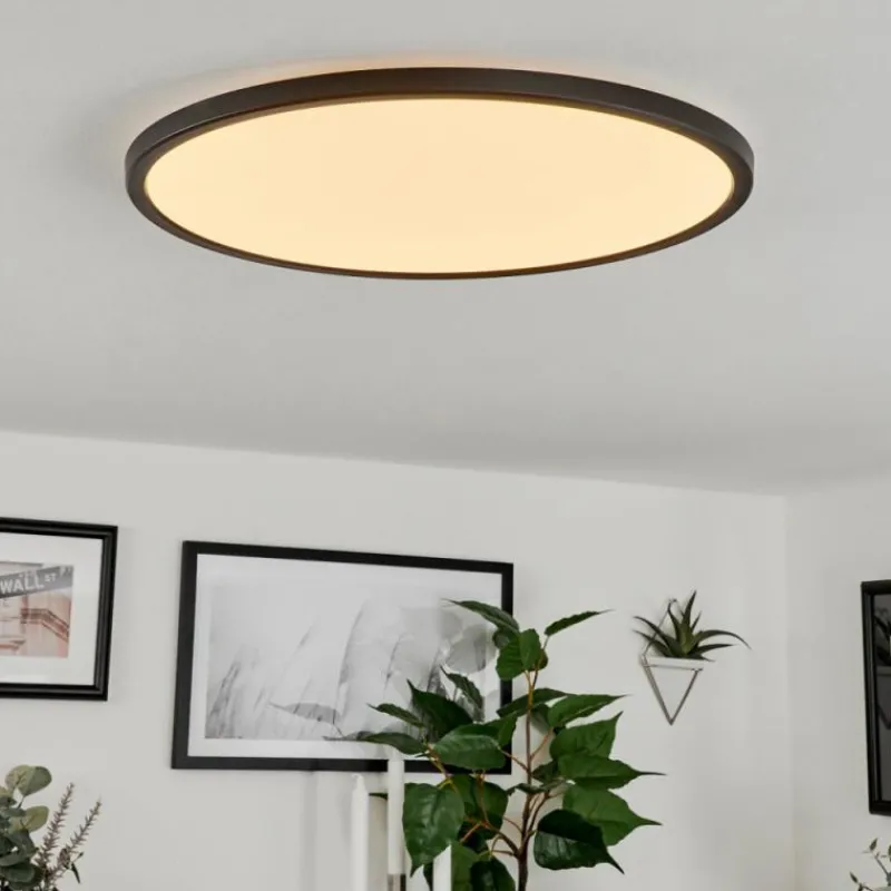 hofstein Plafonnier Hortinhas LED Noir, 1 lumière, Télécommandes, Changeur de couleurs