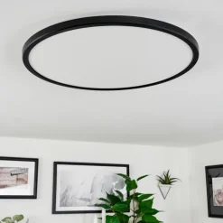 hofstein Plafonnier Hortinhas LED Noir, 1 lumière, Télécommandes, Changeur de couleurs