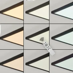 hofstein Plafonnier Hortinhas LED Noir, 1 lumière, Télécommandes, Changeur de couleurs