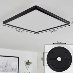 hofstein Plafonnier Hortinhas LED Noir, 1 lumière, Télécommandes, Changeur de couleurs