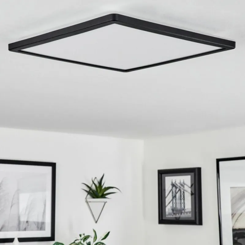 hofstein Plafonnier Hortinhas LED Noir, 1 lumière, Télécommandes, Changeur de couleurs