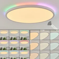 hofstein Plafonnier Hortinhas LED Blanc, 1 lumière, Télécommandes, Changeur de couleurs