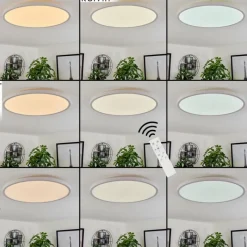 hofstein Plafonnier Hortinhas LED Blanc, 1 lumière, Télécommandes, Changeur de couleurs