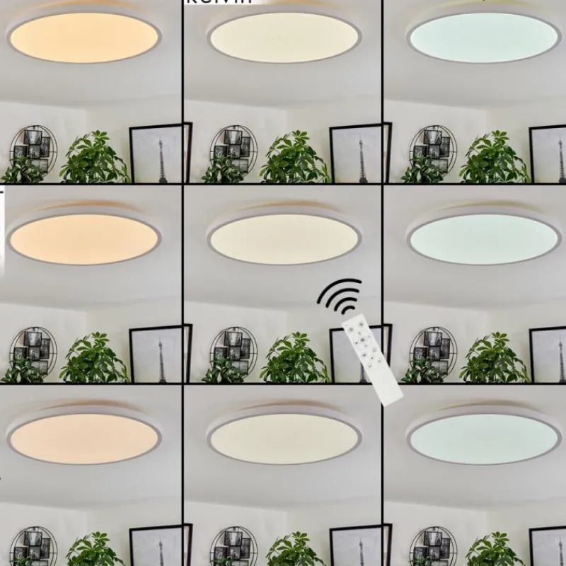 hofstein Plafonnier Hortinhas LED Blanc, 1 lumière, Télécommandes, Changeur de couleurs