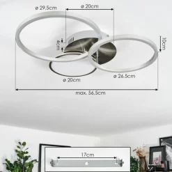 hofstein Plafonnier Hosum LED Nickel mat, 1 lumière